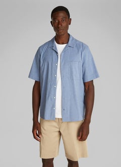 CALVIN KLEIN Chambray Cuban Short Sleeve Shirt  - Image 1