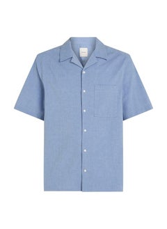CALVIN KLEIN Chambray Cuban Short Sleeve Shirt  - Image 5