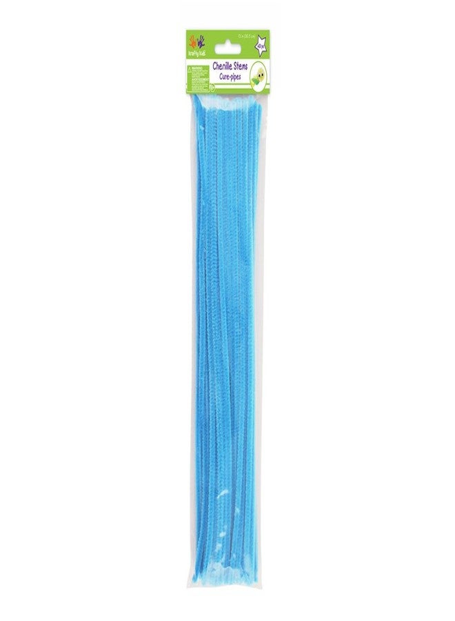 Multicraft Imports Krafty Kids GC024-G Chenille Stems (40 Pack), 6mm by 12", Light Blue - Image 1