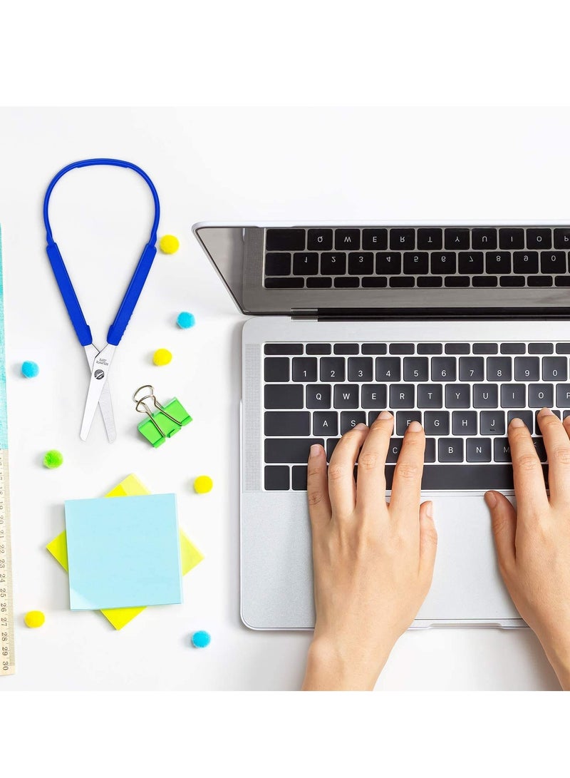 Zikra Loop Scissors, Colorful Grip Scissors Loop Handle Self-Opening Scissors Adaptive Cutting Scissors - Image 4