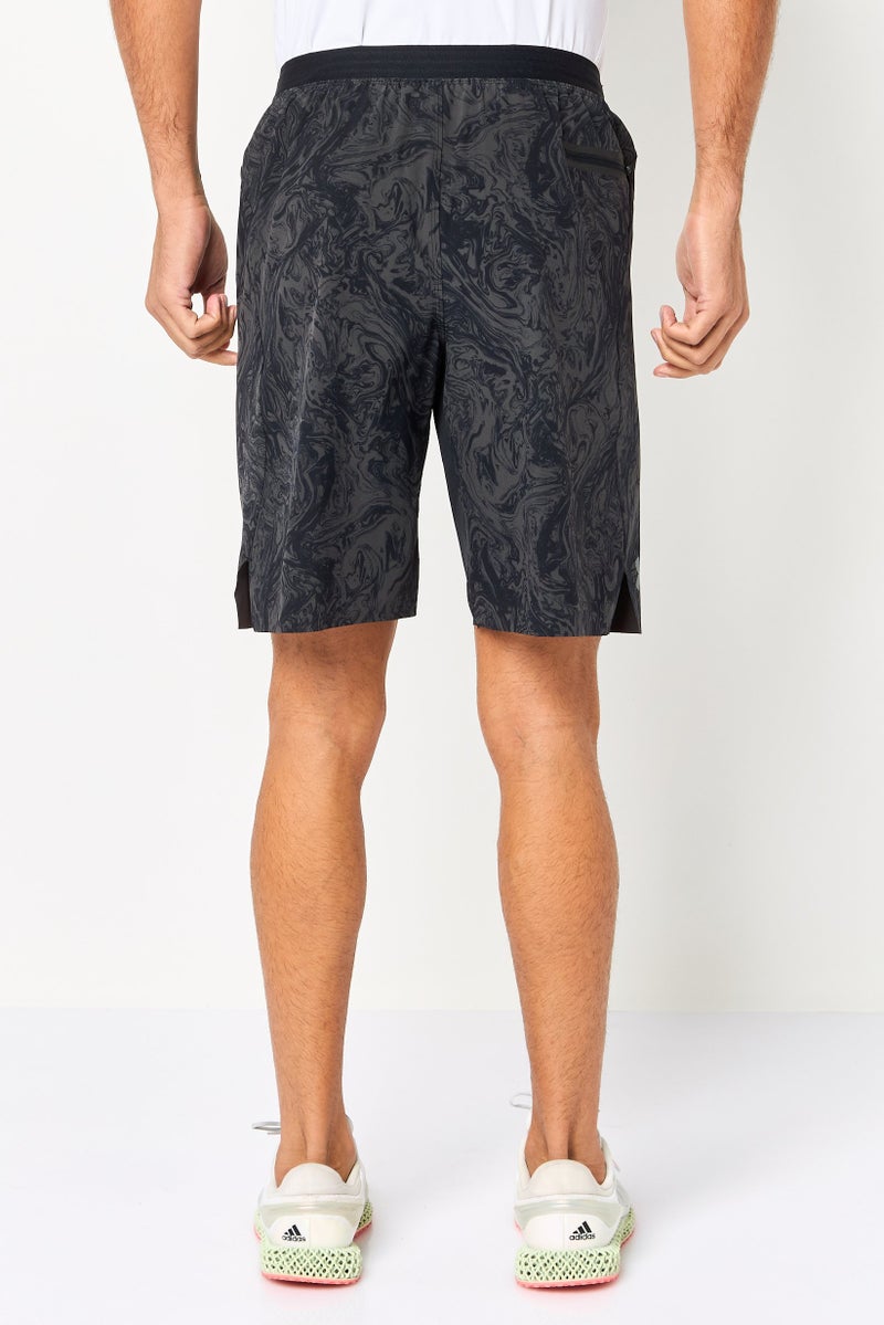 UNDER ARMOUR Men Loose Fit Printed Drawstring Training Shorts, Grey - Image 2