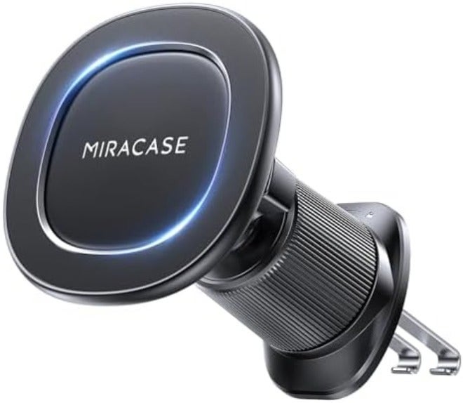 ميراكيس حامل هاتف سيارة من Miracase لماج سيف [مغناطيس قوي] حامل هاتف مغناطيسي لسيارتك، قابل للتعديل 360 درجة لفتحة التهوية، حامل هاتف خالٍ من اليدين، يناسب iPhone 17-12 وجميع الهواتف الذكية، أسود - Image 1