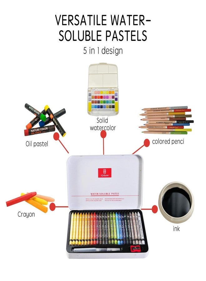 iCrayon Water-Soluble Pastels, 25 Colors(Europe) - Image 5