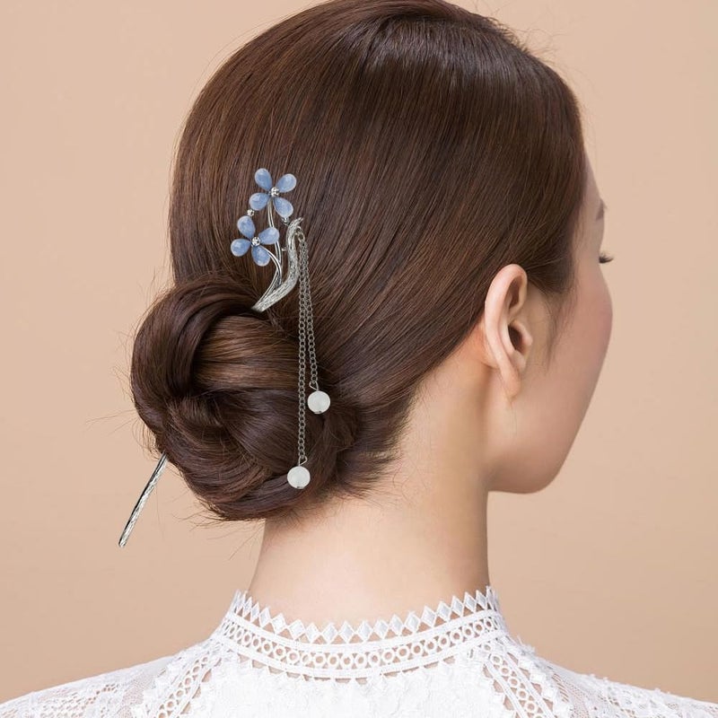 Arvintas 3PCS Hair Sticks for Buns Long Hair Chinese Hanfu Asian Vintage Hair Chopsticks Metal Silver - Image 5