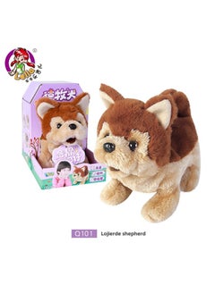 Generic Le Jier Children's Electric Toy Dog Simulation Plush Teddy Calling Walking Dog Machine Dog Girl-Color:Q101 German Shepherd  - Image 1
