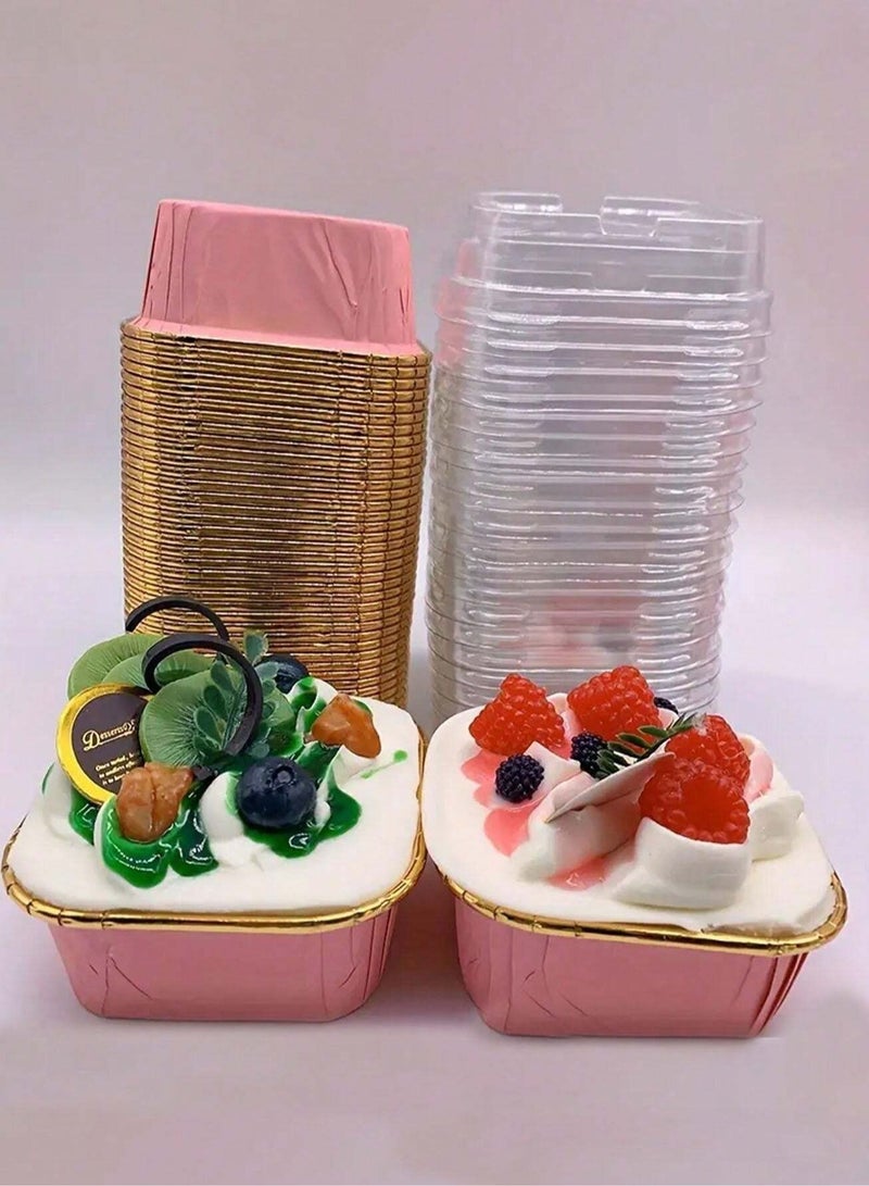 Disposable Muffin Cupcake Baking Cups, High Temperature Oven Baking Cups to Add a Special Touch to Birthdays, Weddings, Holidays and Parties 50 Pieces Without Lid - Image 2