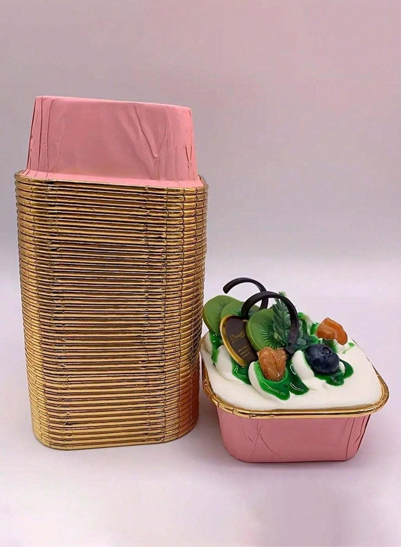 Disposable Muffin Cupcake Baking Cups, High Temperature Oven Baking Cups to Add a Special Touch to Birthdays, Weddings, Holidays and Parties 50 Pieces Without Lid - Image 4