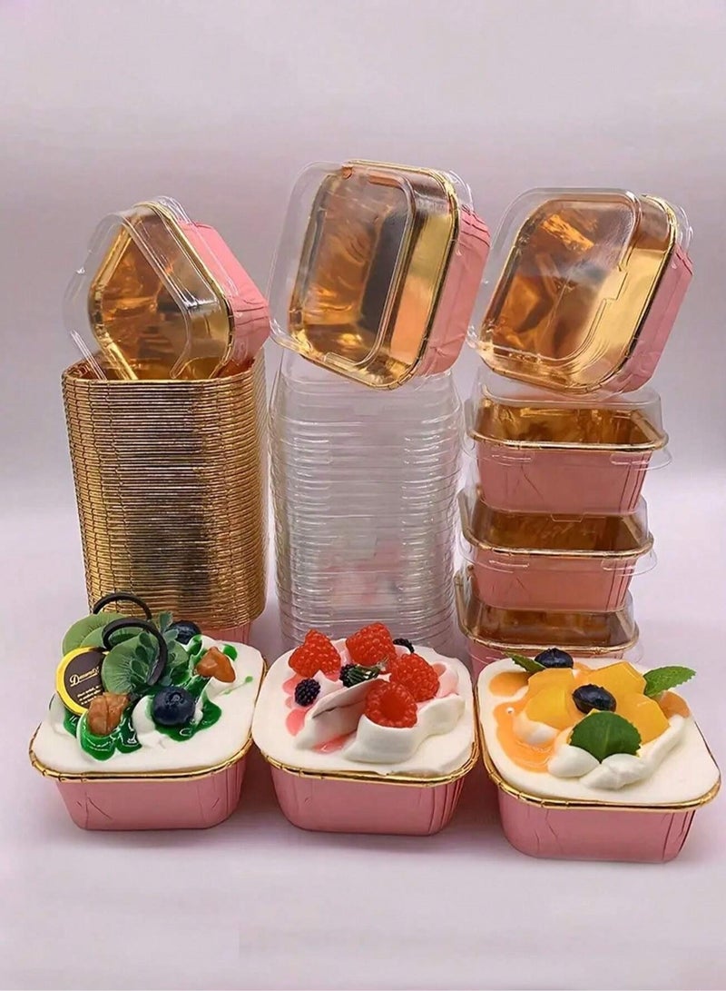 Disposable Muffin Cupcake Baking Cups, High Temperature Oven Baking Cups to Add a Special Touch to Birthdays, Weddings, Holidays and Parties 50 Pieces Without Lid - Image 1
