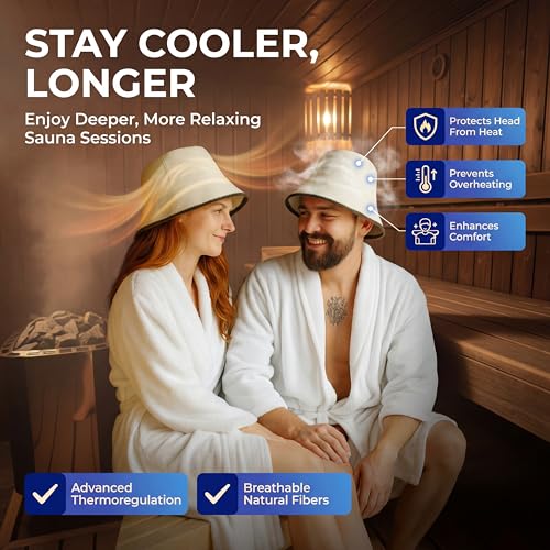 SAUNOM Wool Sauna Hat for Men and Women 100 Natural Wool Breathable ItchFree and Odor Resistant Sauna Cap Ideal Banya Hat for Men - Image 3