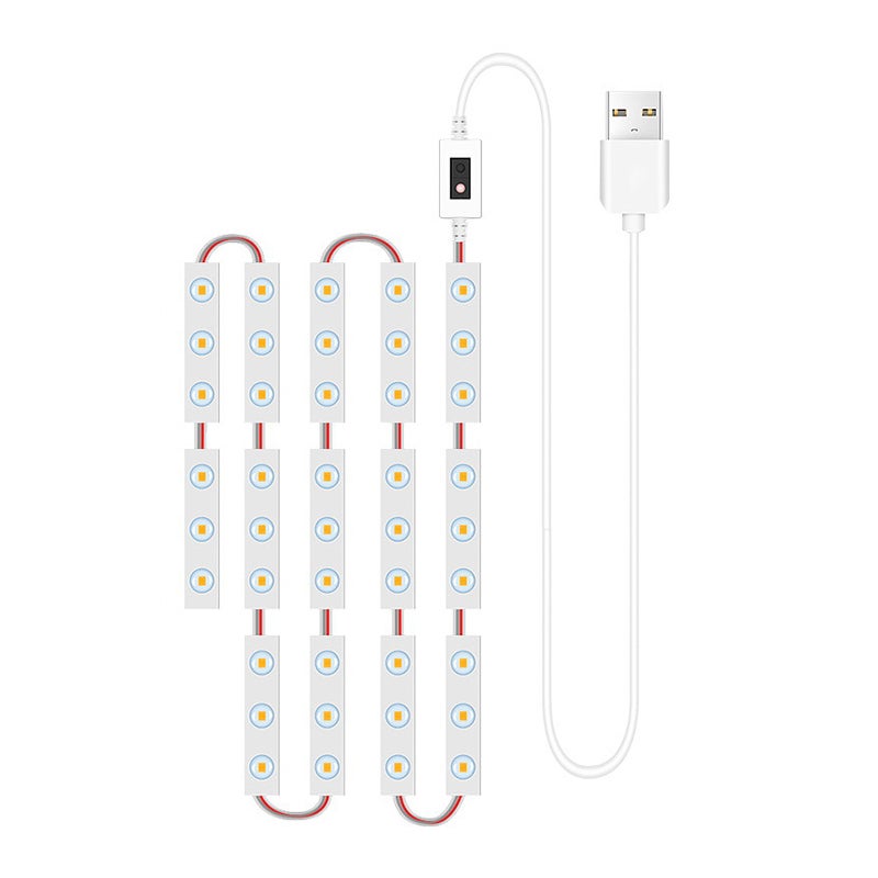 14 قطعة من أضواء مرآة المكياج بالضوء العشوي (LED) بتحكم استشعار ذكي، أضواء مرآة غرفة التجميل، أضواء مرآة الحمام مع كابل USB بطول 1.5 متر، شرائط ضوئية LED قابلة للتعديل على السطوع - Image 1