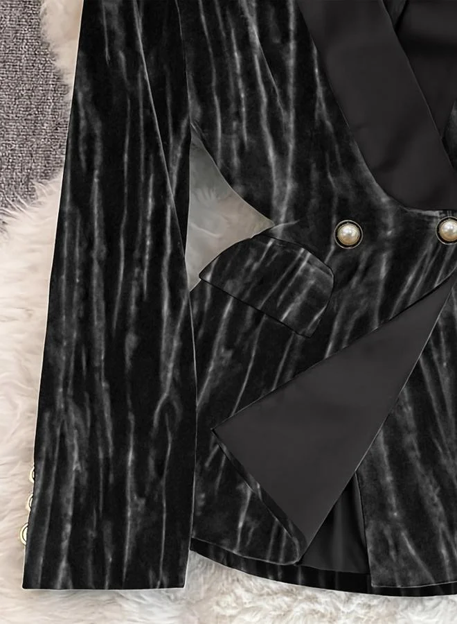 Take Two Black Velvet Blazer and Trousers Co-ords