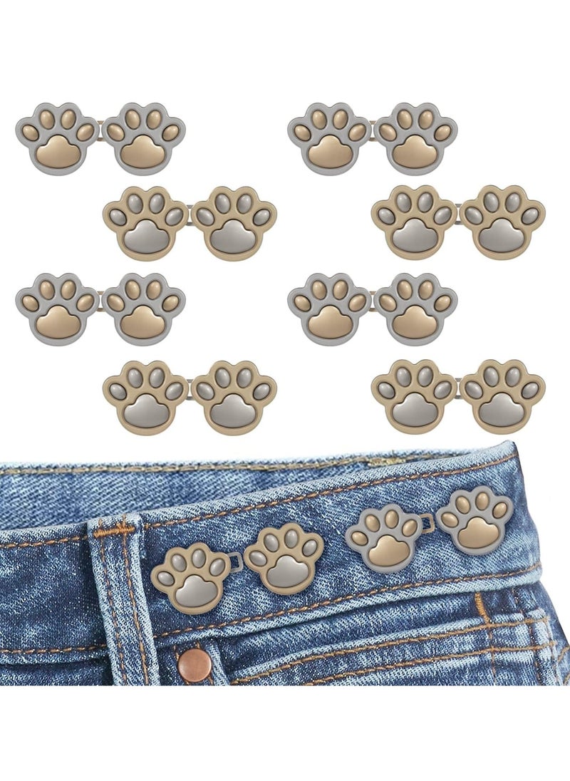 SYOSI 8 Pairs Jean Buttons for Loose Jeans, Cat Claw Pant Waist Tightener, Adjustable Waist Buckle Extender, Detachable Waistband Tightener Buttons Pins for Jeans  - Image 1