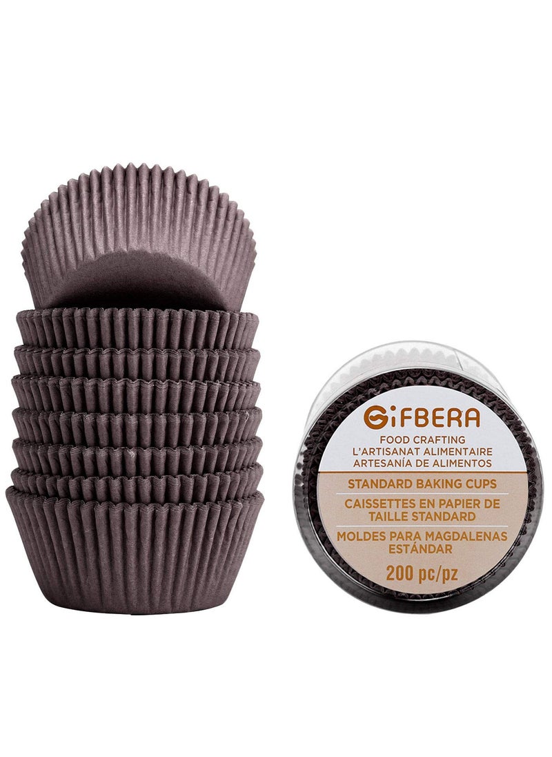 Gifbera Gifbera Swedish Paper Baking Cups Brown Standard Cupcake Liners 200Count Coffee Color 