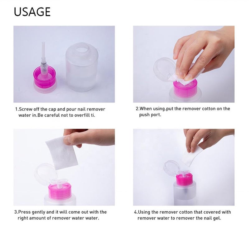 MYYNTI MYYNTI Push Down Pump Dispenser Nail Paint Pump Dispenser Empty Dispenser Push Down Nail Polish Remover Pump OneTouch Pump Bottle Dispenser for Nail Polish Makeup Remover 1pc Multi - Image 5