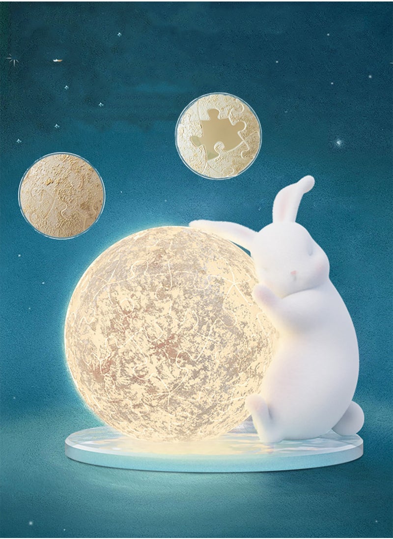 Generic LED Night Light - Moon Lamp, 3D Puzzle Night Light, Ramadan Unique Table Lamp, Mood Lighting, Educational Children's Toy, can be used as a gift for children or adults, suitable for various scenes  - Image 1