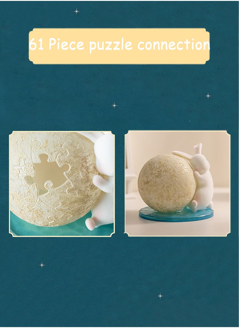 Generic LED Night Light - Moon Lamp, 3D Puzzle Night Light, Ramadan Unique Table Lamp, Mood Lighting, Educational Children's Toy, can be used as a gift for children or adults, suitable for various scenes  - Image 3