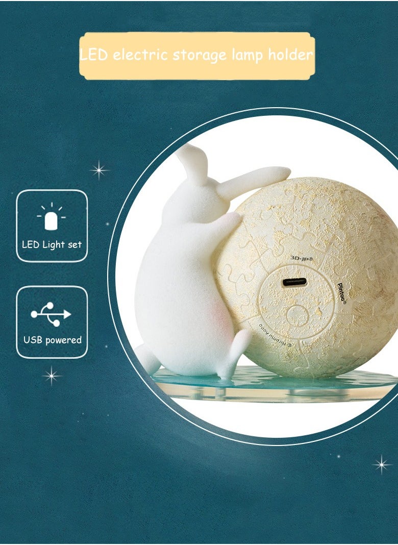 Generic LED Night Light - Moon Lamp, 3D Puzzle Night Light, Ramadan Unique Table Lamp, Mood Lighting, Educational Children's Toy, can be used as a gift for children or adults, suitable for various scenes  - Image 5