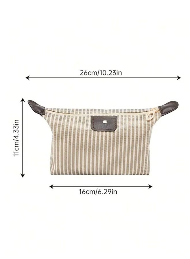 مجموعة حقيبة مكياج من 3 قطع، حقيبة مكياج مبطنة، حقيبة مكياج كبيرة، حقيبة مكياج قطنية لطيفة للنساء، حقيبة تخزين أدوات الزينة للسفر، حقيبة تخزين يومية، مناسبة لرحلات العمل/السفر، اختيار هدية رائع - Image 5