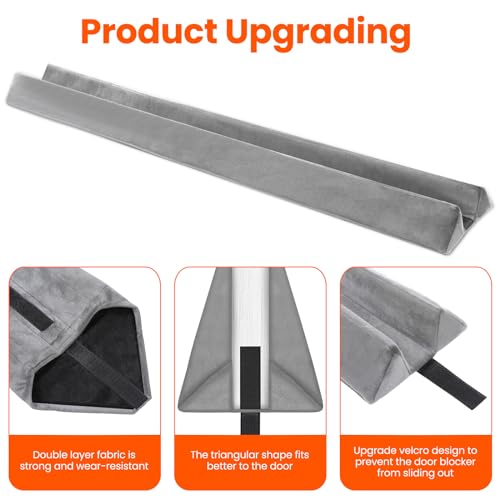 GDHOMM Door Draft Stopper for Bottom of Doors Weather Stripping Door Gap Filler Soundproof Size Adjustable 30"-36", Gray - Image 5