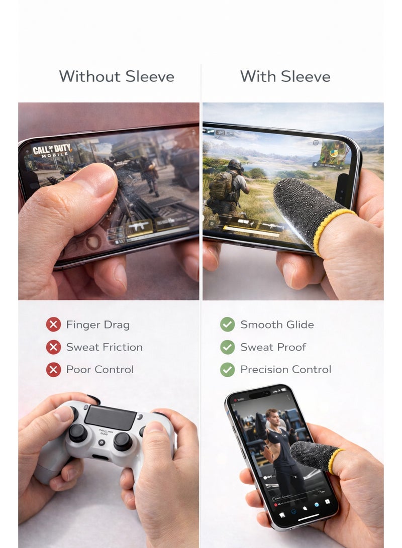 Gaming Finger Sleeves for Mobile | Anti-Sweat | Touchscreen Sensitive | 1 Pair - Image 5