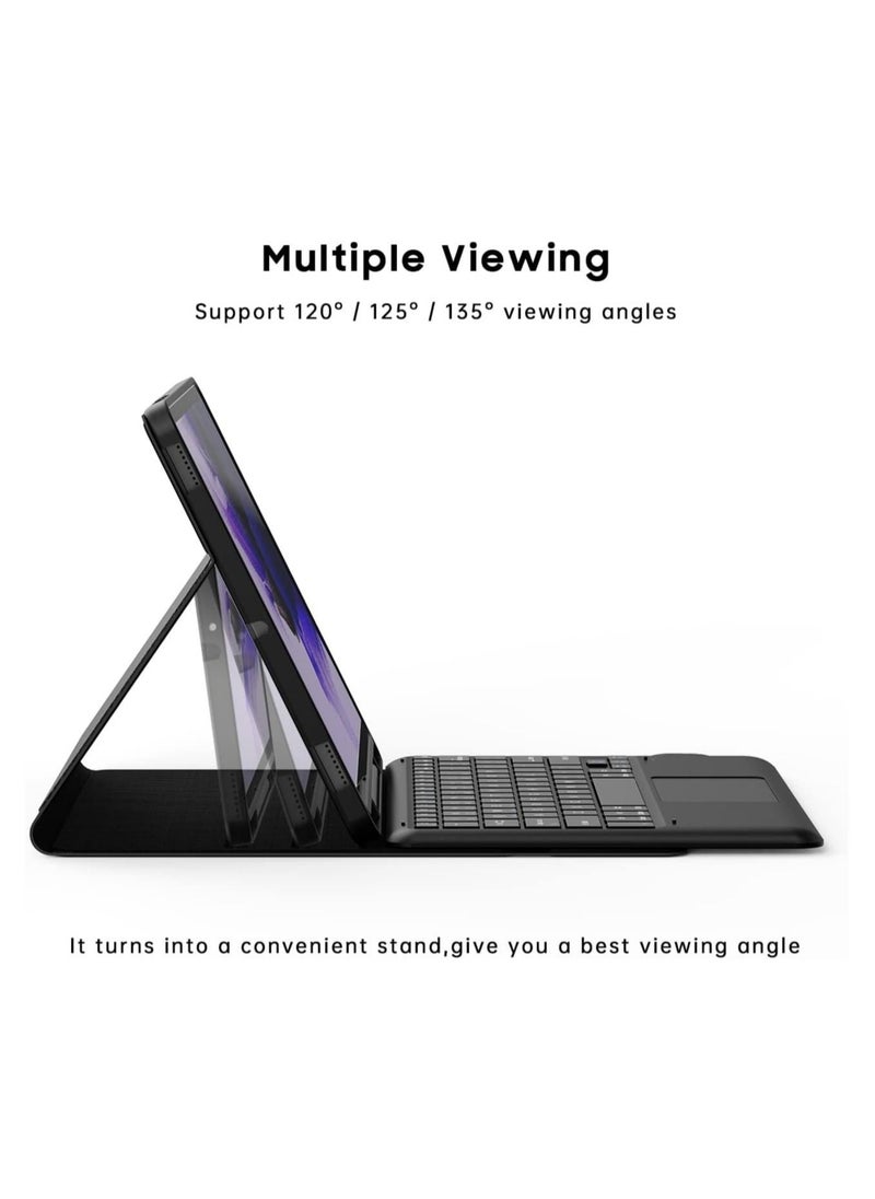 Generic - For Samsung Galaxy Tab S7 FE / S7 Plus /S8+ 12.4 inch Case with Keyboard - Smart Detachable Wireless Touchpad Tablet Keyboard Cover - Image 1