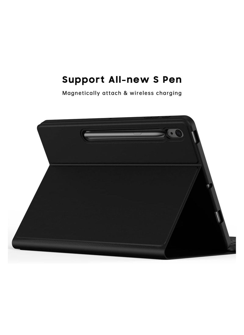 Generic - For Samsung Galaxy Tab S7 FE / S7 Plus /S8+ 12.4 inch Case with Keyboard - Smart Detachable Wireless Touchpad Tablet Keyboard Cover - Image 1