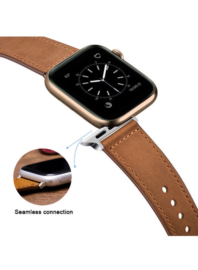 PULUZ 2 Pcs Slim Bands Compatible with Apple Watch Band 42-44-45-49MM Women Genuine Leather Replacement Thin Strap S10-46 - Image 2