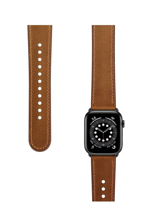 PULUZ 2 Pcs Slim Bands Compatible with Apple Watch Band 42-44-45-49MM Women Genuine Leather Replacement Thin Strap S10-46 - Image 4
