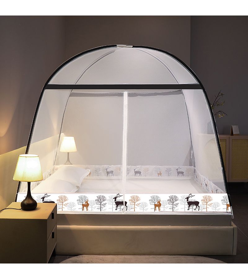 Yurt Mosquito Net 2025 Upgraded Fully Enclosed Bottom 1 Second Quick Opening Breathable 120x200cm Happy Rabbit - Image 2