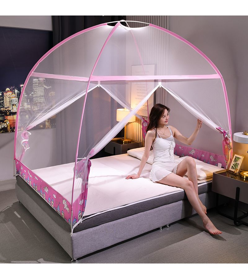 Yurt Mosquito Net 2025 Upgraded Fully Enclosed Bottom 1 Second Quick Opening Breathable 120x200cm Happy Rabbit - Image 1