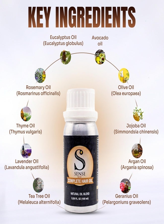 Ssense By Aish Natural Hair Oil for Hair Growth, Dandruff - 100ml | Avocado, Rosemary, Peppermint, Amla, Aloe Vera, Kalonji, Fenugreek, Avocado & VitaminE | Stronger, Softer Hair-Men & Women - Image 3