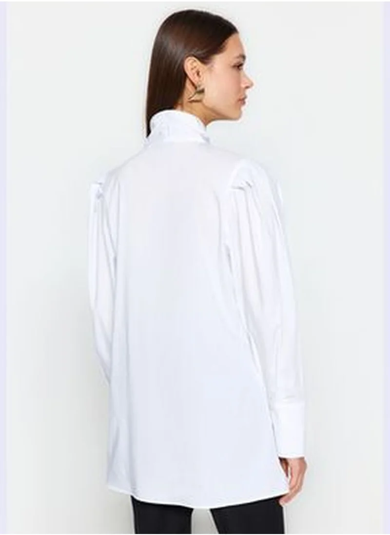 trendyol White Regular Terrycotton Plain Weave TCTSS24TG00002