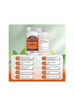 Oladole Natural Magnesium Glycinate Chelate Supplement 200 Mg For Each Cap With Organic Vegetables– Gluten Free, Non Gmo- 120 Capsules  - Image 3