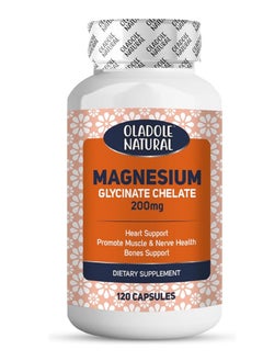 Oladole Natural Magnesium Glycinate Chelate Supplement 200 Mg For Each Cap With Organic Vegetables– Gluten Free, Non Gmo- 120 Capsules  - Image 1