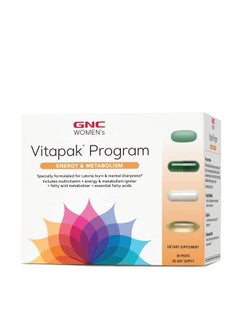 Women's Vitapak Program - Energy & Metabolism | Complete Nutrient System Designed for Women | Supports Increased Energy & Metabolism Plus Performance & Focus |Daily Supplement | 30 Packs