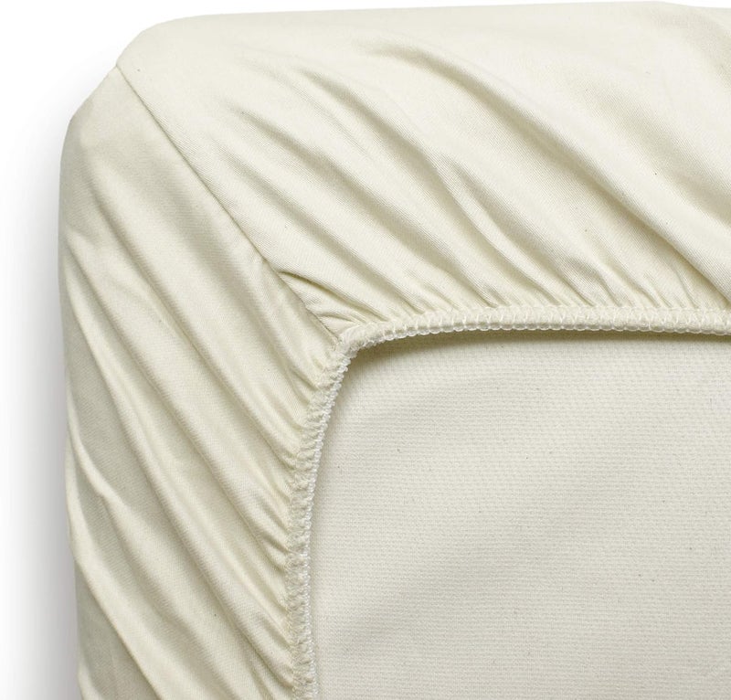 Naturepedic شريحة مرتبة سرير الأطفال الطبيعية العضوية  شريحة مرتبة مناسبة لمرتبة سرير الأطفال القياسية  شريحة سرير قطنية ناعمة وقابلة للتنفس  عاجي  52x28 - Image 3