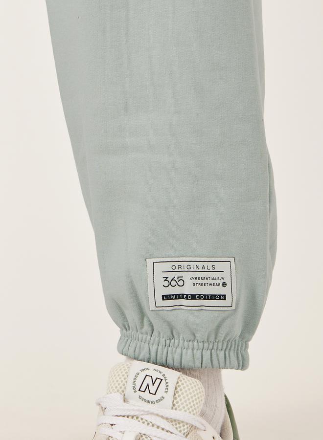 Styli Mid Rise Relaxed Fit Joggers with Badge Detail - Image 3