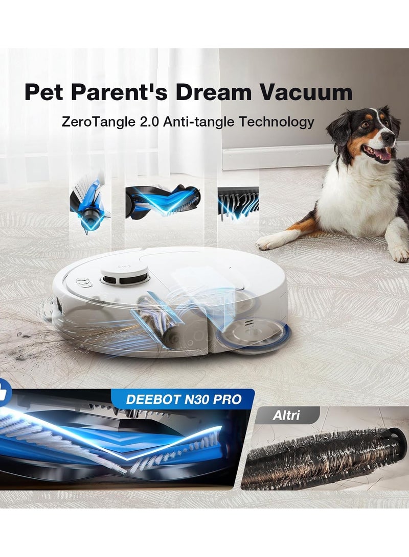 إيكوفاكس Deebot N30 Pro Omni Robot Vacuum Cleaner with Mop Function, 10,000 Pa Suction Power, ZeroTangle 2.0 Technology, TruEdg Edge Cleaning, 60°C Hot Water Mop Cleaning, Hot Air Drying - Image 5