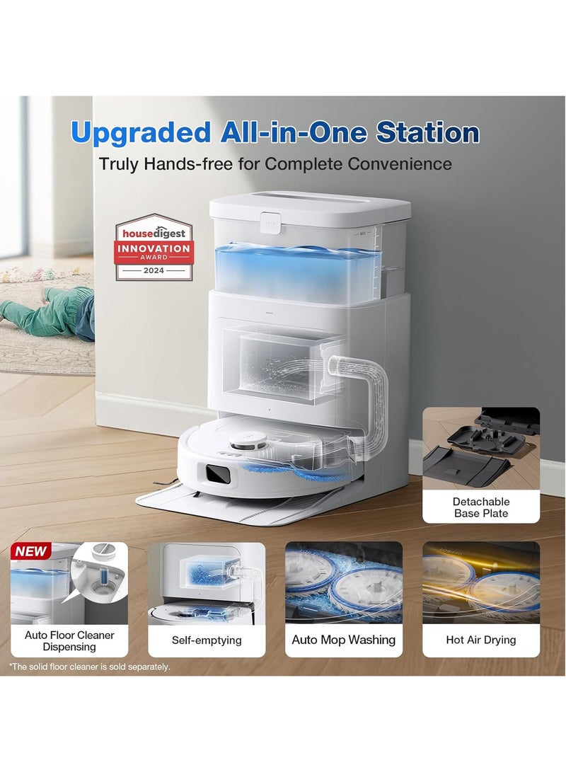 إيكوفاكس Deebot N30 Pro Omni Robot Vacuum Cleaner with Mop Function, 10,000 Pa Suction Power, ZeroTangle 2.0 Technology, TruEdg Edge Cleaning, 60°C Hot Water Mop Cleaning, Hot Air Drying - Image 2