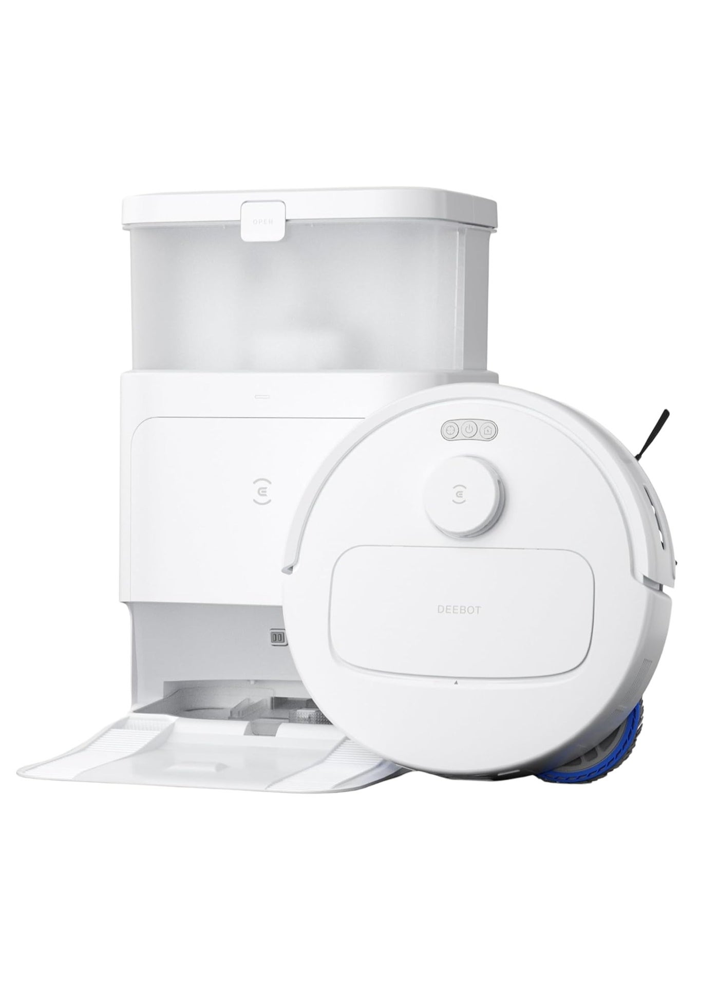 Deebot N30 Pro Omni Robot Vacuum Cleaner with Mop Function, 10,000 Pa Suction Power, ZeroTangle 2.0 Technology, TruEdg Edge Cleaning, 60°C Hot Water Mop Cleaning, Hot Air Drying 3.5 L 60.0 W YDLX11-1 White