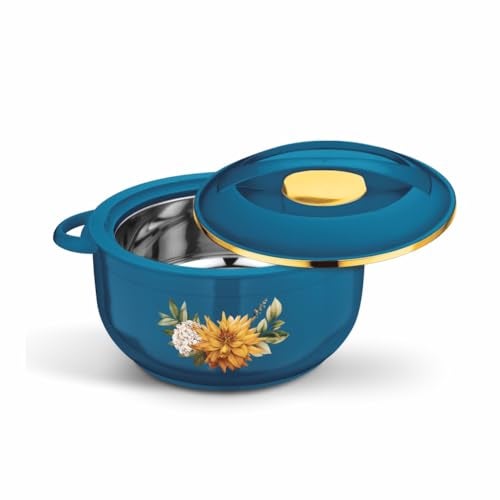 Asian Plastowares Nova Casserole 1600ml | Premium Insulated ISI-Certified Hotpot | Elegant Serveware Set | Kitchen Gift Combo with Box | Blue - Image 1
