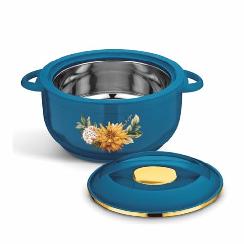 Asian Plastowares Nova Casserole 1600ml | Premium Insulated ISI-Certified Hotpot | Elegant Serveware Set | Kitchen Gift Combo with Box | Blue - Image 3