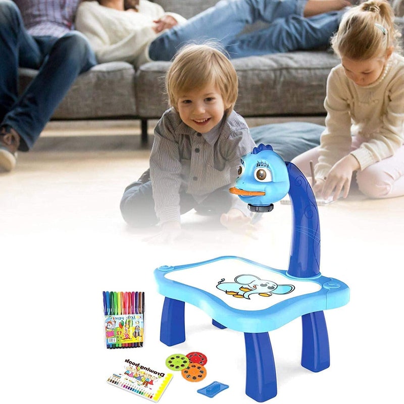 VELOCIOUS Velocious® Drawing Projector Painting Desk Table with 3 Patterns -12 Colorful Water Pens with Table Lamp for Better Creativity & Education for Kids (Multicolor)  - Image 3