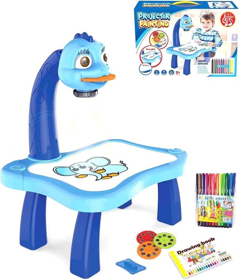 VELOCIOUS Velocious® Drawing Projector Painting Desk Table with 3 Patterns -12 Colorful Water Pens with Table Lamp for Better Creativity & Education for Kids (Multicolor)  - Image 1