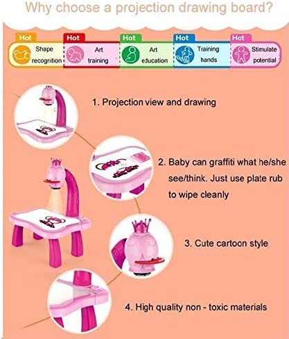 VELOCIOUS Velocious® Drawing Projector Painting Desk Table with 3 Patterns -12 Colorful Water Pens with Table Lamp for Better Creativity & Education for Kids (Multicolor)  - Image 5