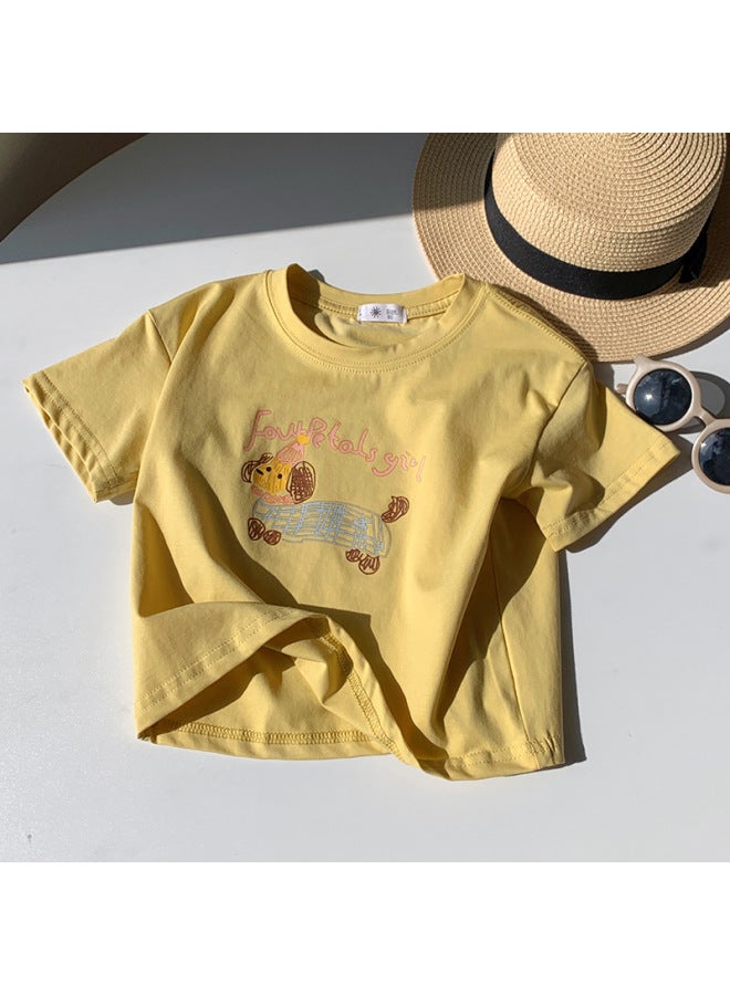 Summer New Children's Cartoon Print Short-sleeve T-shirt Boys And Girls Korean Style Versatile Cotton Baby Thin Top