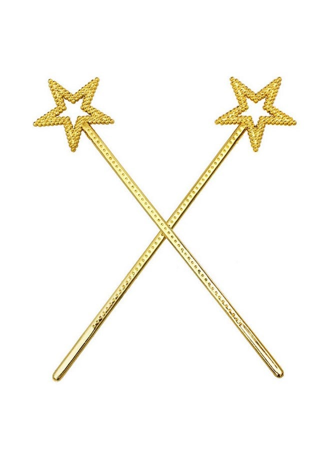 Tvoip 5PCS Girls Costume Props Star Magic Wand Angel Fairy Wands Sticks Birthday Party Wedding Halloween Cosplay Christmas 13 Inches (Gold) - Image 2