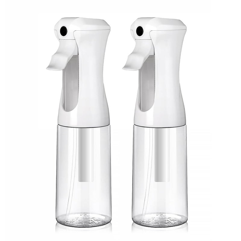 VIGOR PATH Continuous Spray Bottle for Hair â€“ Fine Mist Mister for Hairstyling, Cleaning, Plants, Pets, Barbers, Salons, and Essential Oil Applications (200ml/6.7 oz) Clear 2 Pack - Image 1