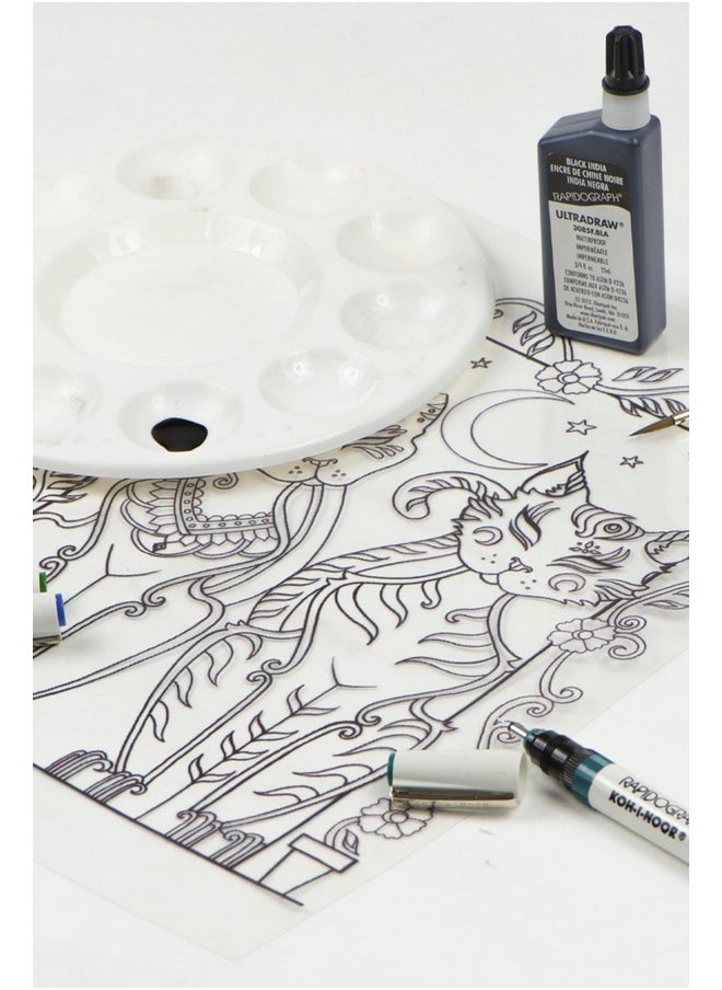 كوه-آي-نور حبر Koh-I-Noor Ultradraw ذو أساس صبغي، زجاجة 0.75 أونصة، أسود (3085F.BLA)  - Image 2