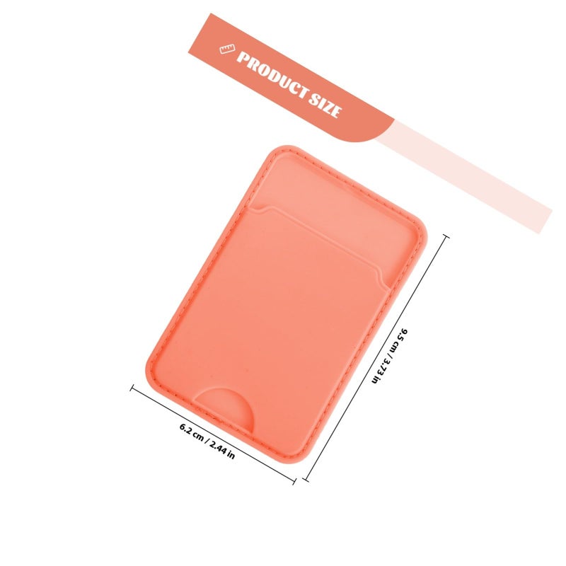 Pink Faux Leather Adhesive Phone Wallet Card Holder Stick On Back Pocket - Image 3